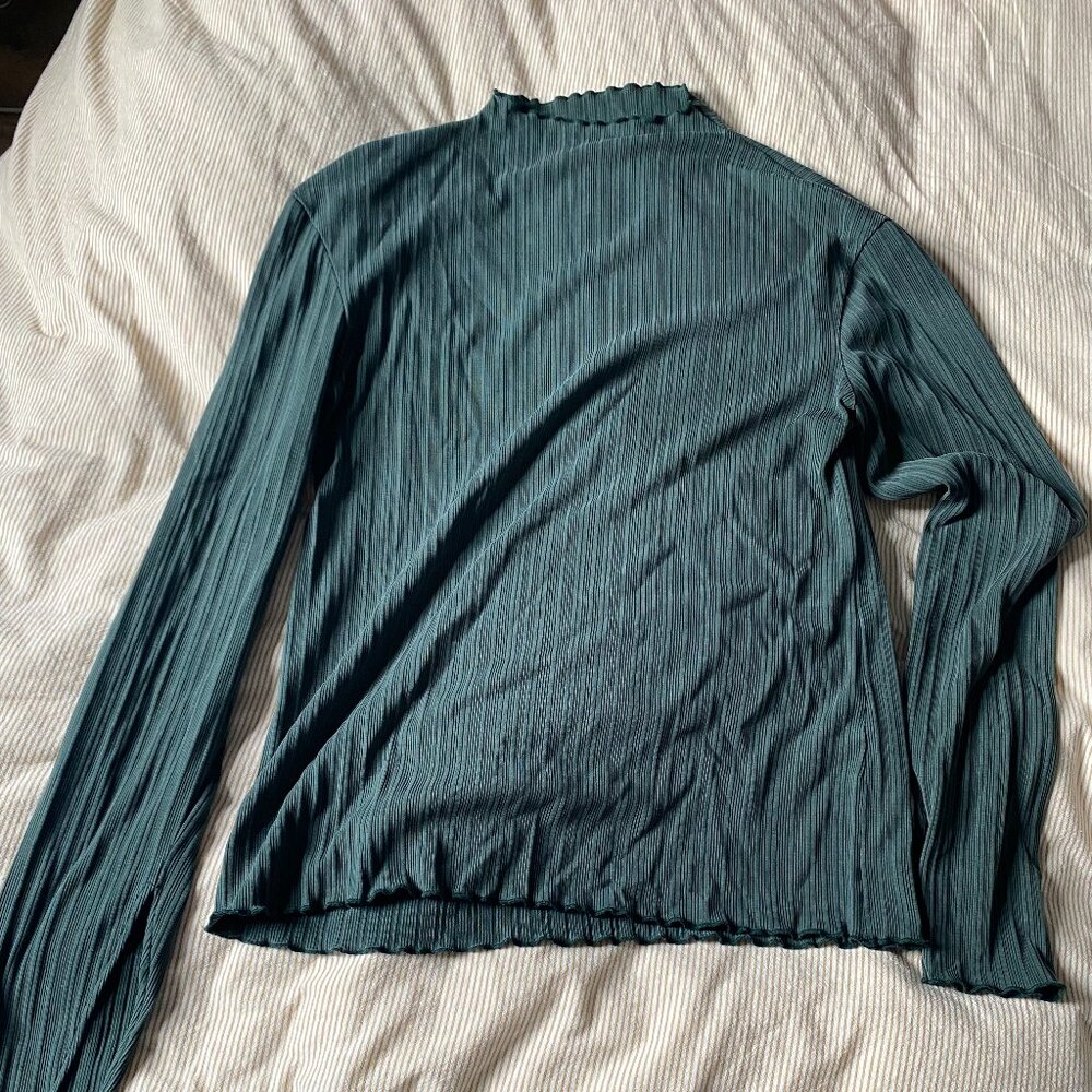 Green Kotn Mockneck Shirt